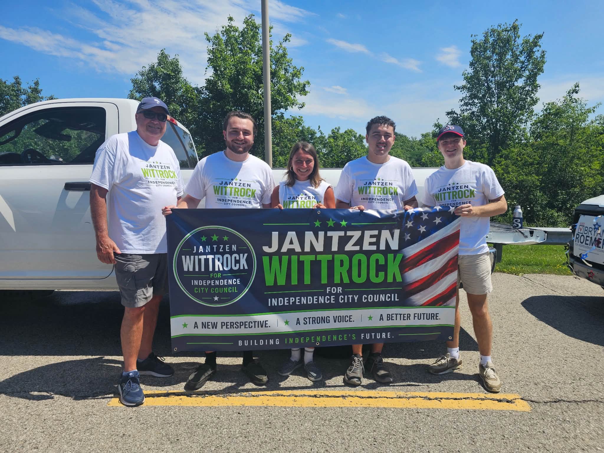 Jantzen Wittrock and supporters at the Independence 4th of July parade
